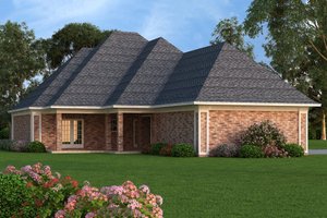 Rear Elevation - 1400 square foot European home