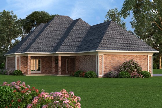 Rear Elevation - 1400 square foot European home