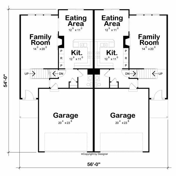 House Design - Floor Plan - Main Floor for Contemporary House Plan #20-2645 - 3 bed, 2.5 bath