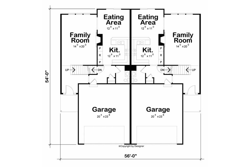 House Design - Floor Plan - Main Floor for Contemporary House Plan #20-2645 - 3 bed, 2.5 bath