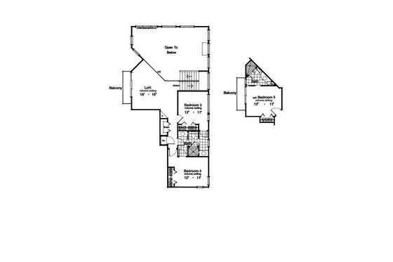 Floor Plan - Upper Floor for Mediterranean House Plan #417-343 - 4 bed, 3 bath