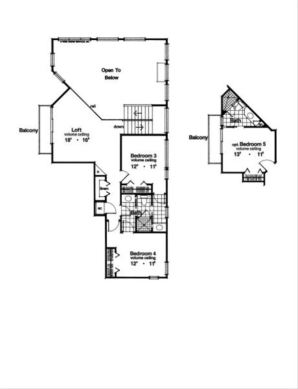 Mediterranean Floor Plan - Upper Floor Plan #417-343