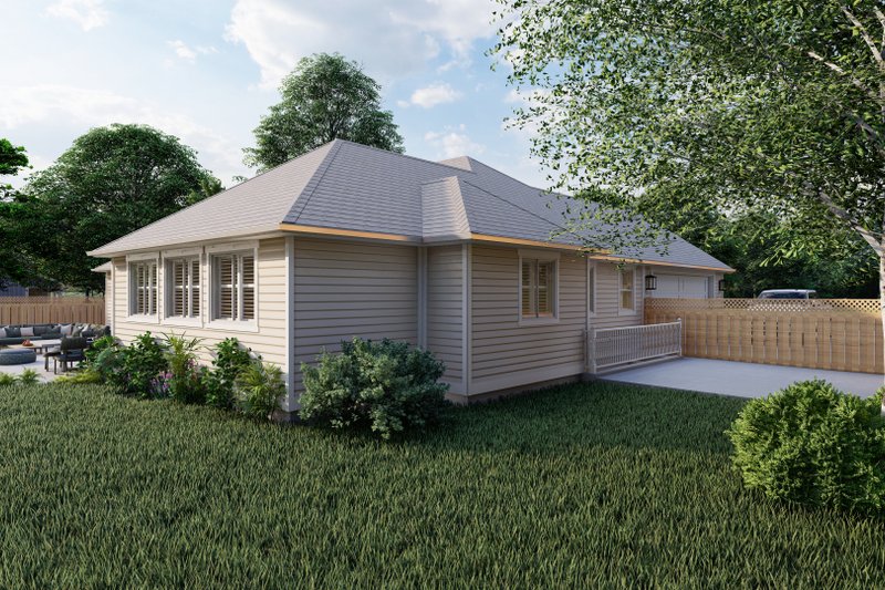 House Blueprint - Exterior - Rear Elevation for Traditional House Plan #1060-174 - 3 bed, 2 bath