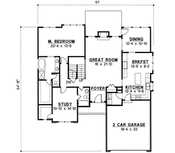 Traditional Floor Plan - Main Floor Plan #67-396