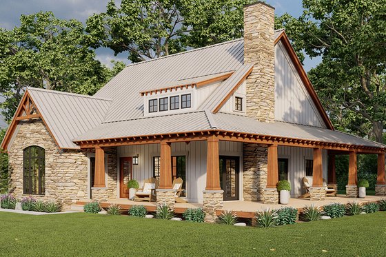 Exterior - Front Elevation 4 for Country House Plan #923-299 - 3 bed, 2.5 bath