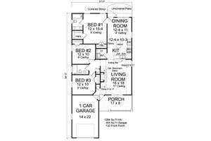 Floor Plan - Main Floor for Cottage House Plan #513-2187 - 3 bed, 2 bath