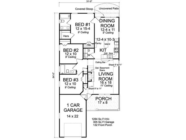 Cottage Floor Plan - Main Floor Plan #513-2187