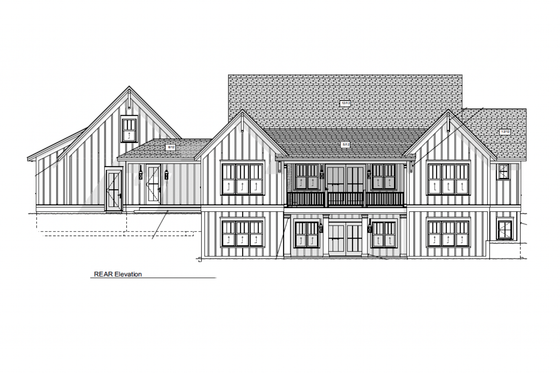 Exterior - Rear Elevation for Farmhouse House Plan #928-357 - 4 bed, 3 bath