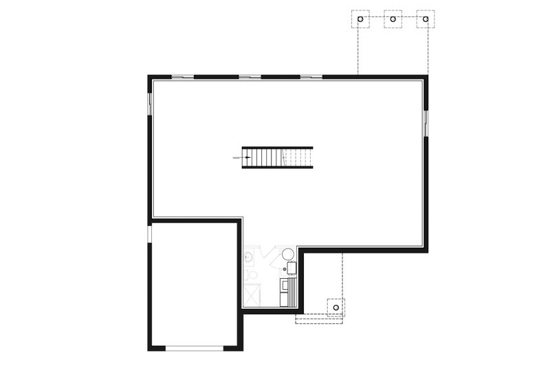 Architectural House Design - Unfinished Basement Foundation