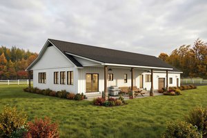 Exterior - Rear Elevation for Barndominium House Plan #1084-6 - 3 bed, 2.5 bath