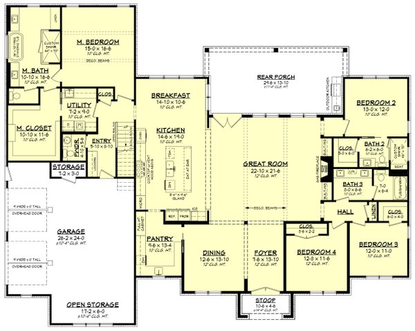 Farmhouse Floor Plan - Main Floor Plan #430-410