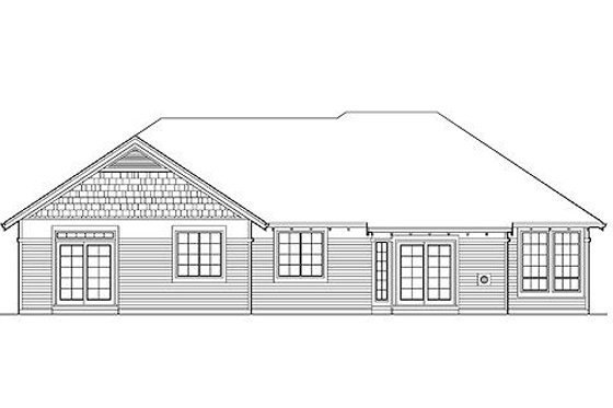 Exterior - Rear Elevation for Craftsman House Plan #48-408 - 4 bed, 2.5 bath