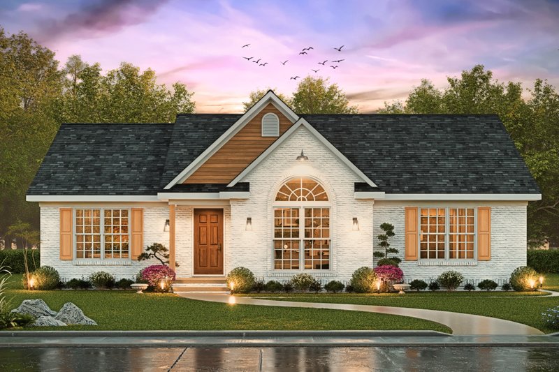 House Blueprint - Traditional Exterior - Front Elevation Plan #54-642