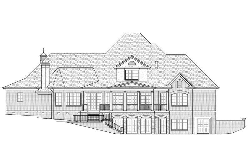 Dream House Plan - Exterior - Rear Elevation for European House Plan #1054-30 - 4 bed, 4.5 bath