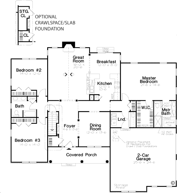 Bungalow Floor Plan - Main Floor Plan #312-624