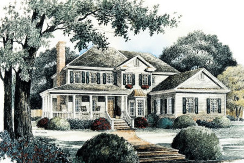 Architectural House Design - Country Exterior - Front Elevation Plan #429-20