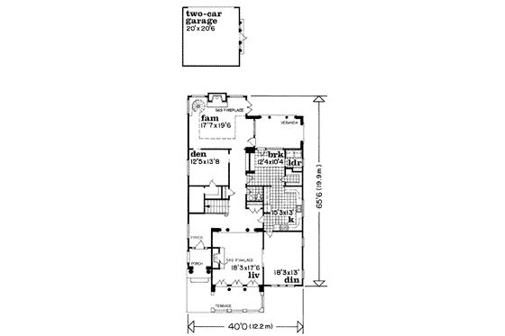 Floor Plan - Main Floor for European House Plan #47-533 - 4 bed, 4.5 bath