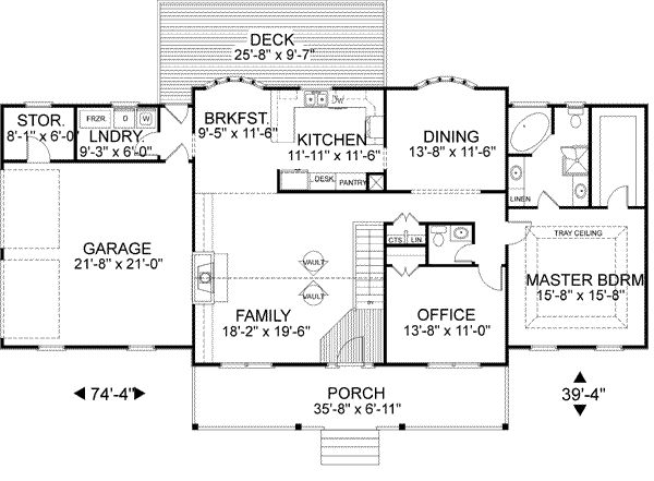 House Design - Southern Floor Plan - Main Floor Plan #56-183