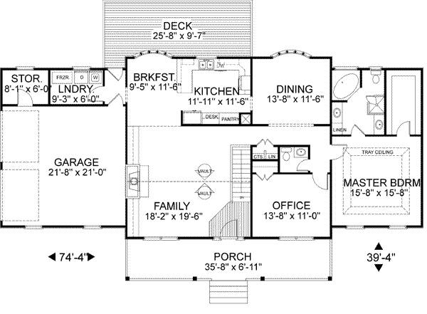 House Blueprint - Southern Floor Plan - Main Floor Plan #56-183