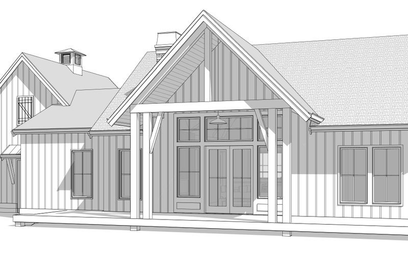 House Blueprint - Exterior - Rear Elevation 1 for Farmhouse House Plan #1114-74 - 3 bed, 2 bath