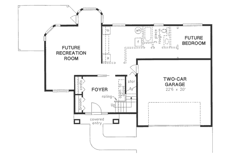 House Design - Floor Plan - Lower Floor for European House Plan #18-223 - 3 bed, 2 bath