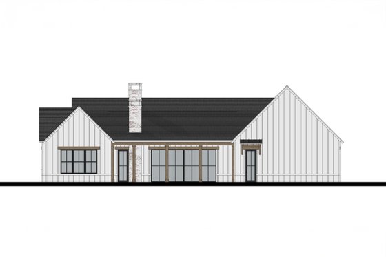 Exterior - Rear Elevation for Farmhouse House Plan #1103-1 - 3 bed, 3.5 bath