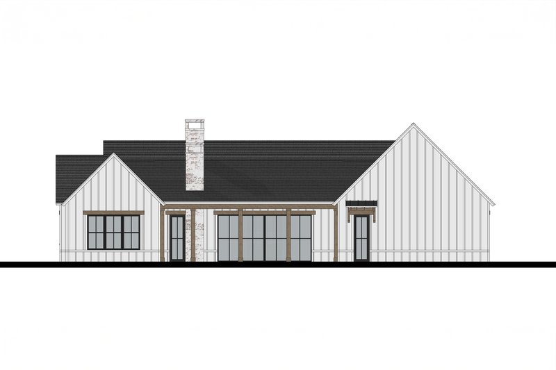 House Design - Exterior - Rear Elevation for Farmhouse House Plan #1103-1 - 3 bed, 3.5 bath