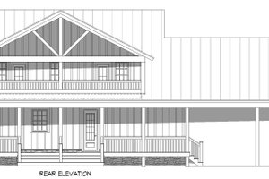 Exterior - Rear Elevation for Country House Plan #932-360 - 3 bed, 2.5 bath