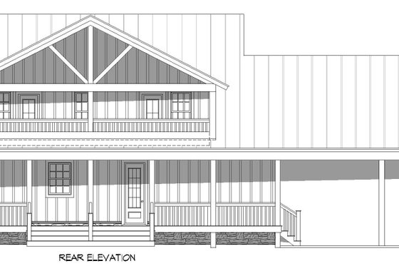 Exterior - Rear Elevation for Country House Plan #932-360 - 3 bed, 2.5 bath