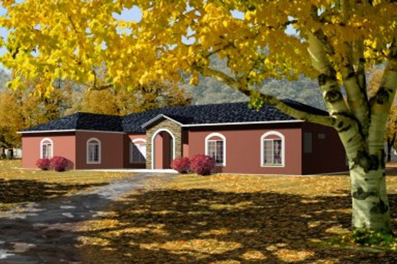 Home Plan - Adobe / Southwestern Exterior - Front Elevation Plan #1-807
