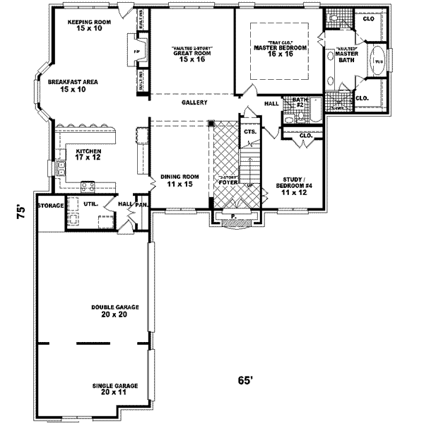 Traditional Floor Plan - Main Floor Plan #81-579
