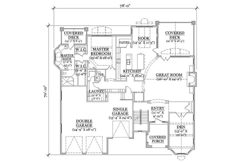 Home Plan - Floor Plan - Main Floor for European House Plan #5-418 - 4 bed, 4.5 bath