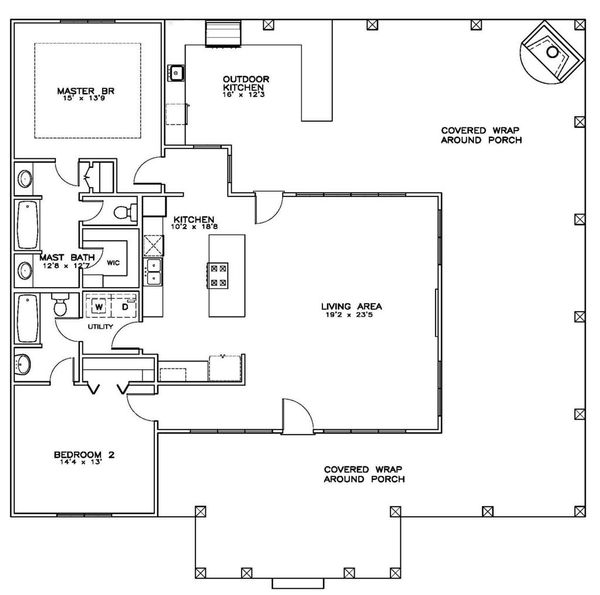 Southern Floor Plan - Main Floor Plan #8-298