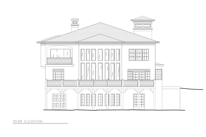 Architectural House Design - Exterior - Rear Elevation for European House Plan #119-341 - 4 bed, 4 bath