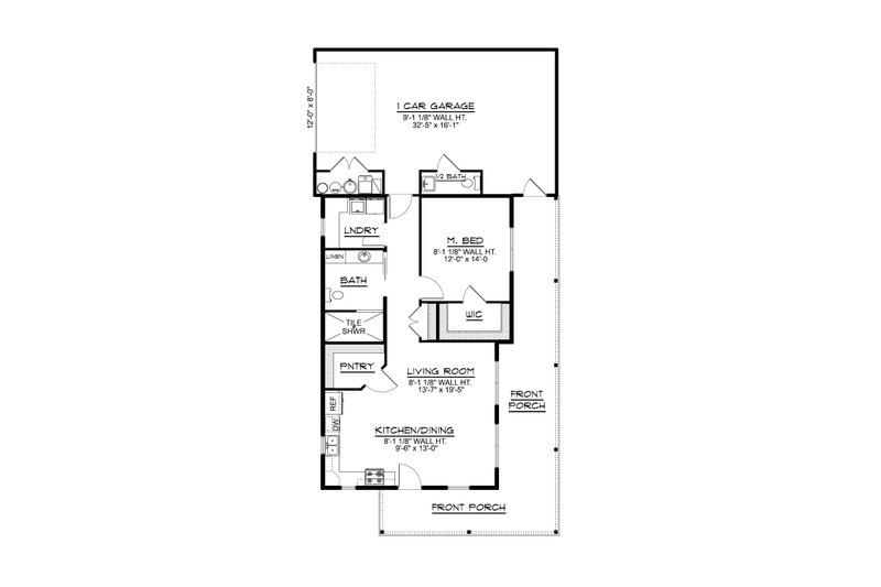 Dream House Plan - Floor Plan - Main Floor for Farmhouse House Plan #1064-369 - 1 bed, 1.5 bath