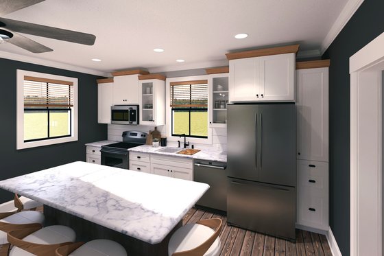 Interior - Kitchen 1 for Farmhouse House Plan #44-288 - 2 bed, 1 bath