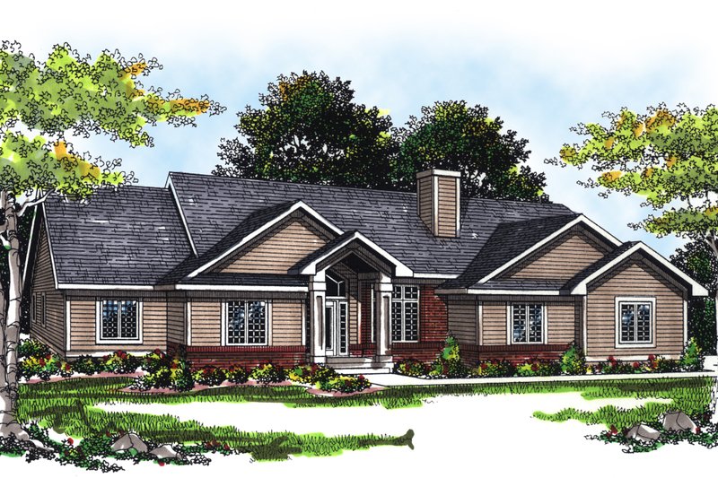 Architectural House Design - Traditional Exterior - Front Elevation Plan #70-223