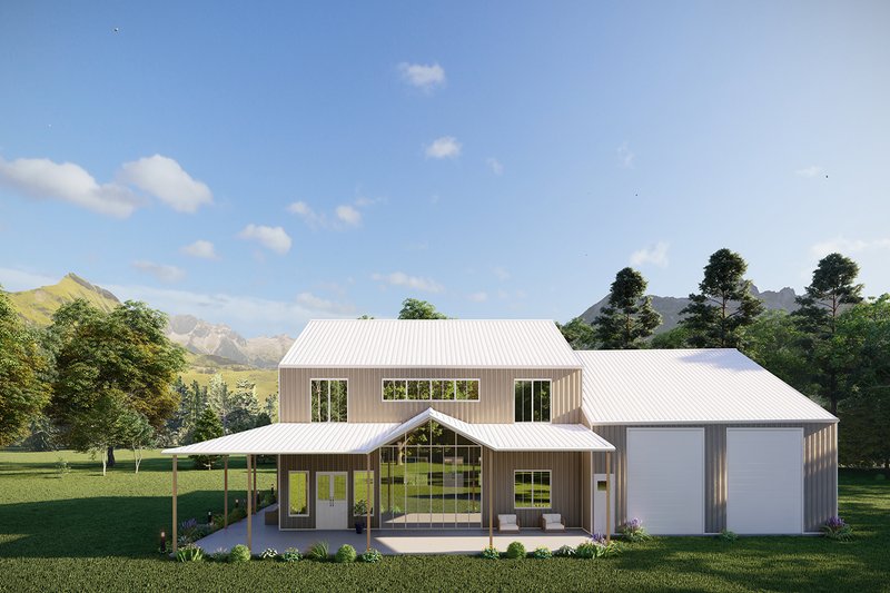 Architectural House Design - Barndominium Exterior - Front Elevation Plan #1107-26