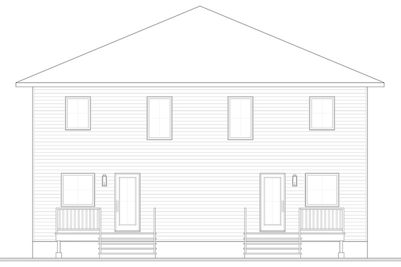 Architectural House Design - Exterior - Rear Elevation for Modern House Plan #23-2855 - 4 bed, 2.5 bath