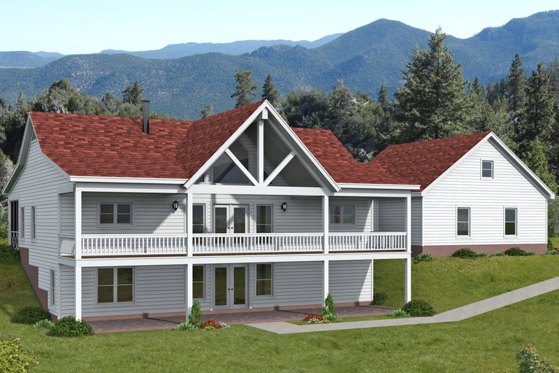 House Blueprint - Farmhouse Exterior - Front Elevation Plan #932-1013
