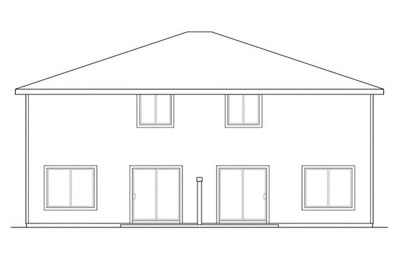 Exterior - Rear Elevation for Traditional House Plan #124-816 - 8 bed, 5 bath