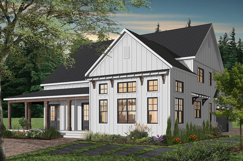House Blueprint - Exterior - Rear Elevation 4 for Farmhouse House Plan #23-2690 - 4 bed, 3.5 bath