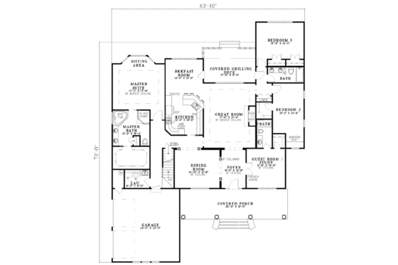 Floor Plan - Main Floor for Farmhouse House Plan #17-457 - 5 bed, 4 bath
