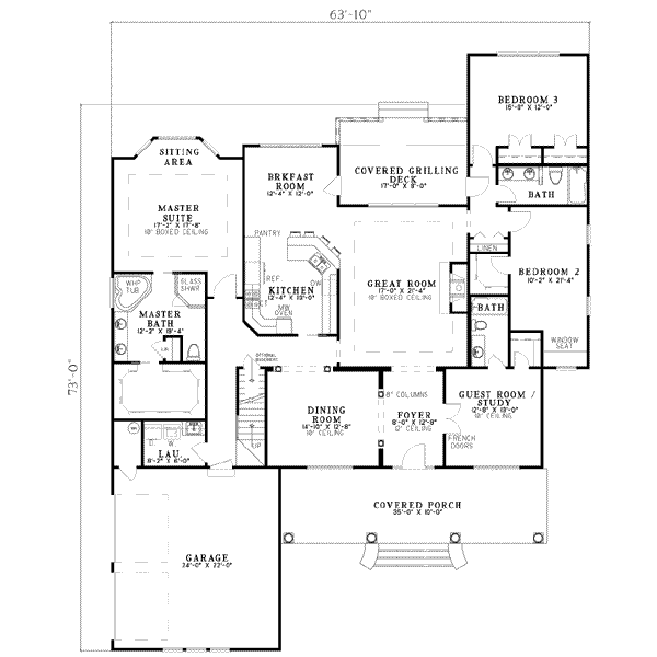Farmhouse Floor Plan - Main Floor Plan #17-457