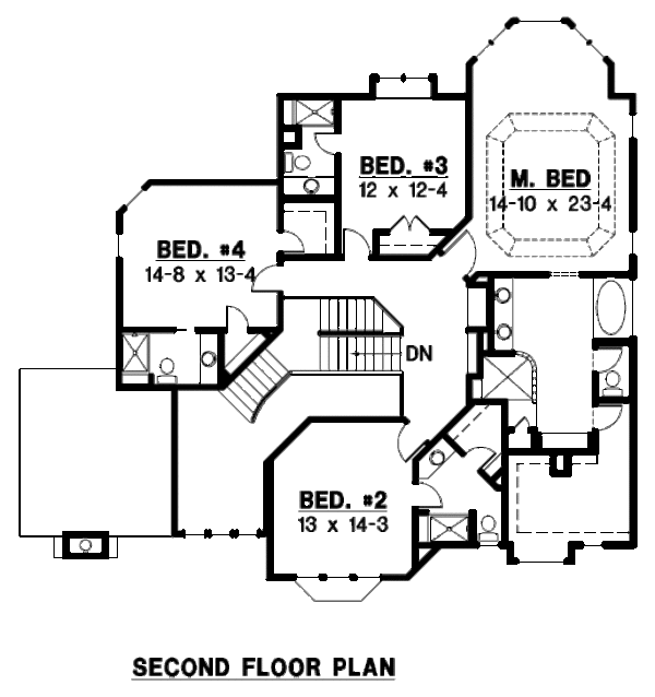 Modern Floor Plan - Upper Floor Plan #67-507