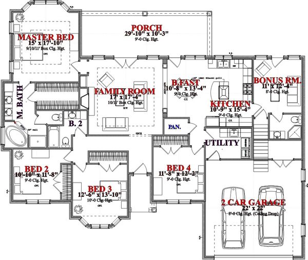 Traditional Floor Plan - Main Floor Plan #63-360