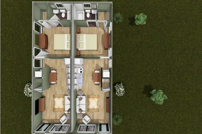 Architectural House Design - Floor Plan - Main Floor 1 for Cottage House Plan #513-2427 - 1 bed, 1 bath