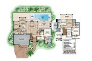 Mediterranean Style House Plan - 4 Beds 4.5 Baths 5848 Sq/Ft Plan #27-489 