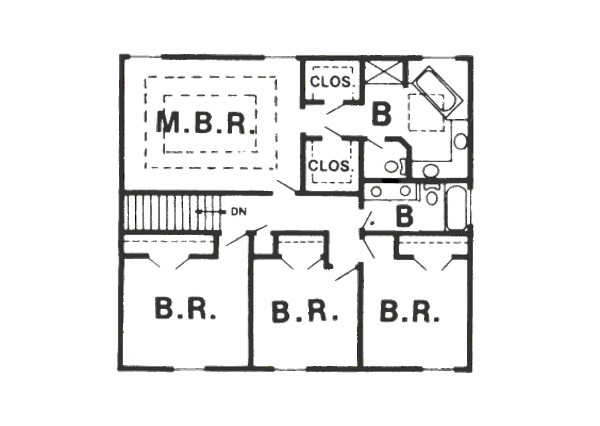 Traditional Floor Plan - Upper Floor Plan #405-209