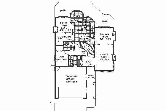 Floor Plan - Main Floor for European House Plan #18-219 - 4 bed, 2.5 bath